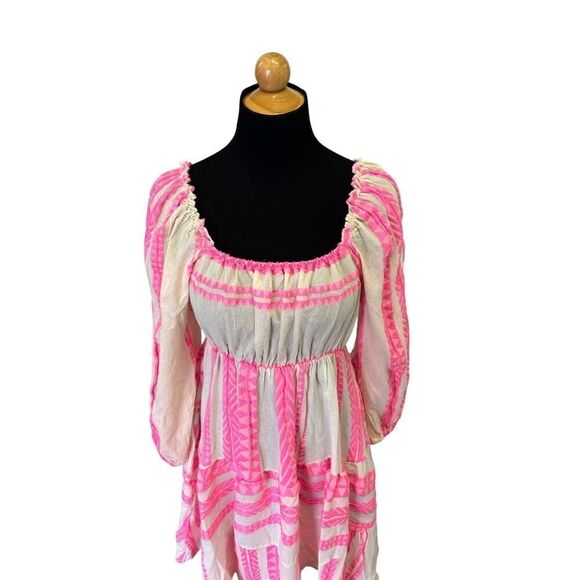 SOFIA MADE IN ITALY PINK AND CREAM DRESS - Picture 3 of 7